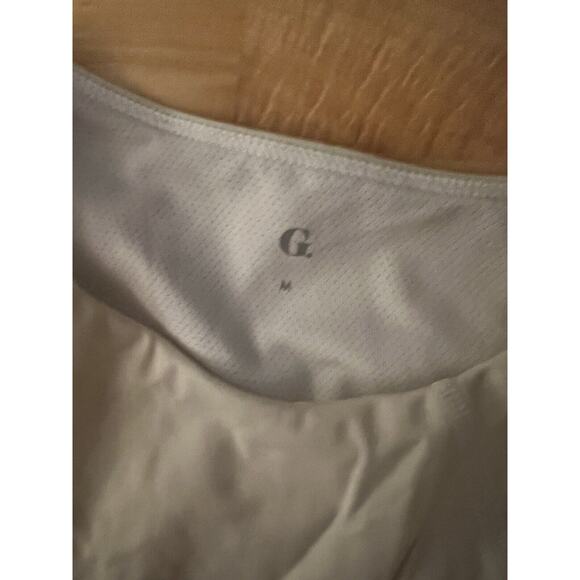Goop G. Cropped Jersey Workout Top White Beige Medium - Picture 2 of 3